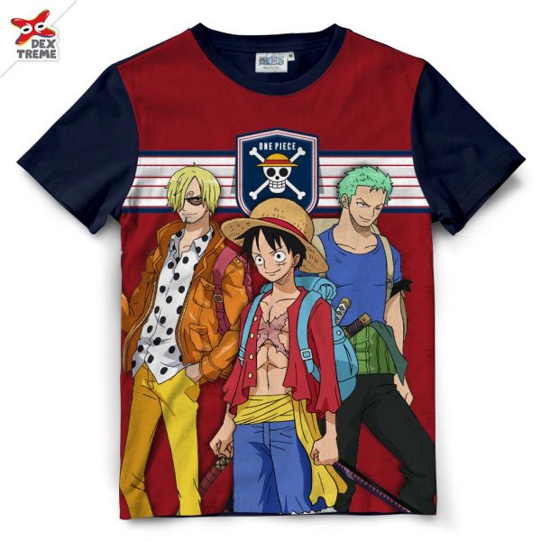 เสื้อ++T-Shirt+One+Piece++Luffy,Solo,Sanji+(DOP-1190)+มีสีขาว+และ+สีดำ